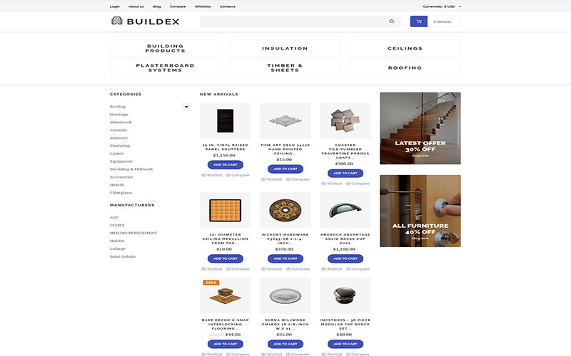 Σχεδίαση και κατασκευή online ηλεκτρονικών καταστημάτων Building Materials
