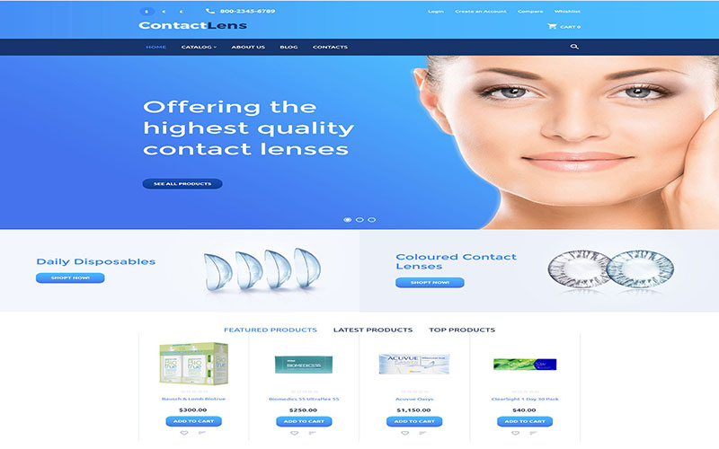 Σχεδίαση eshop ηλεκτρονικού καταστήματος Contact Lens