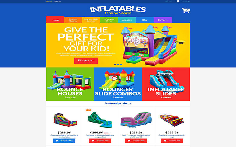 Σχεδίαση και κατασκευή online ηλεκτρονικών καταστημάτων All-Purpose Inflatables